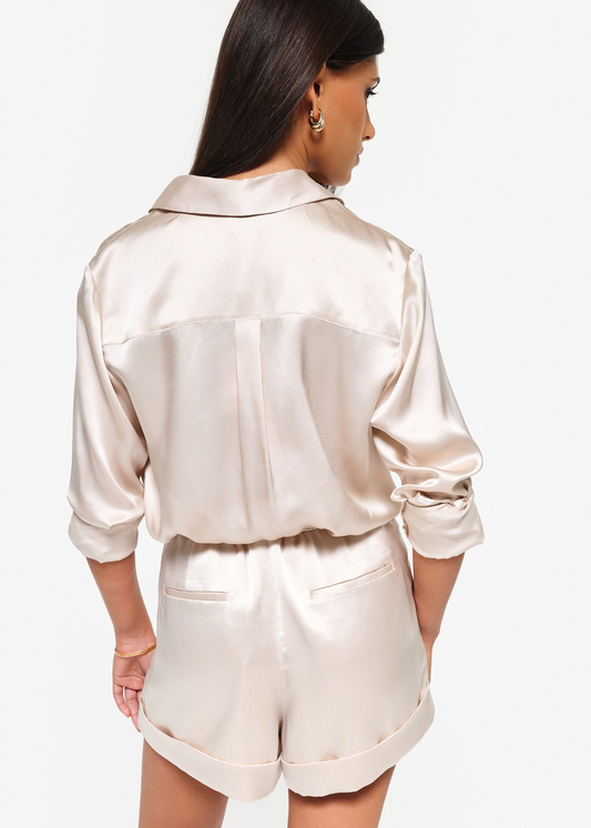 CROSBY SILK BLOUSE - OAT