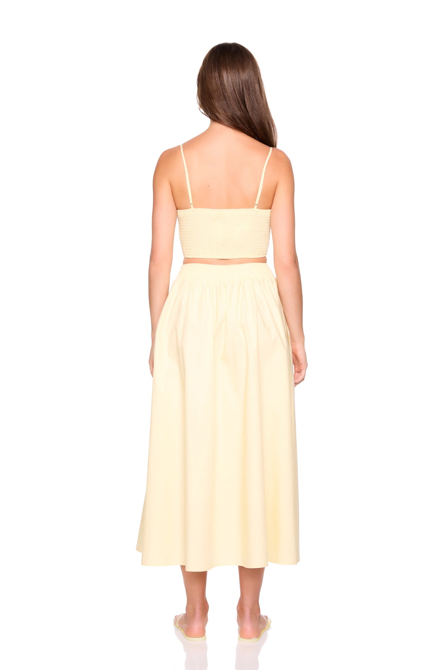 POPLIN SMOCKING BACK STRING - WHIP CREAM