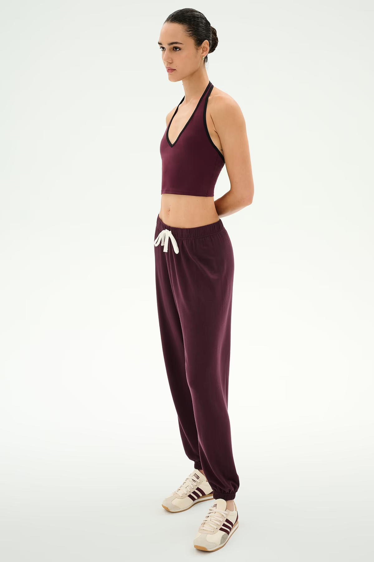 ANDIE OVERSIZED FLEECE SWEATPANT - DARK CHERRY