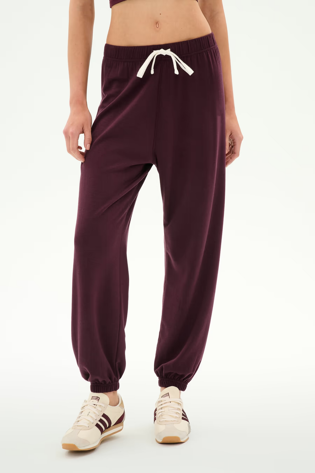 ANDIE OVERSIZED FLEECE SWEATPANT - DARK CHERRY