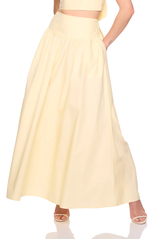 POPLIN DROP WAIST SKIRT 42" - WHIP CREAM