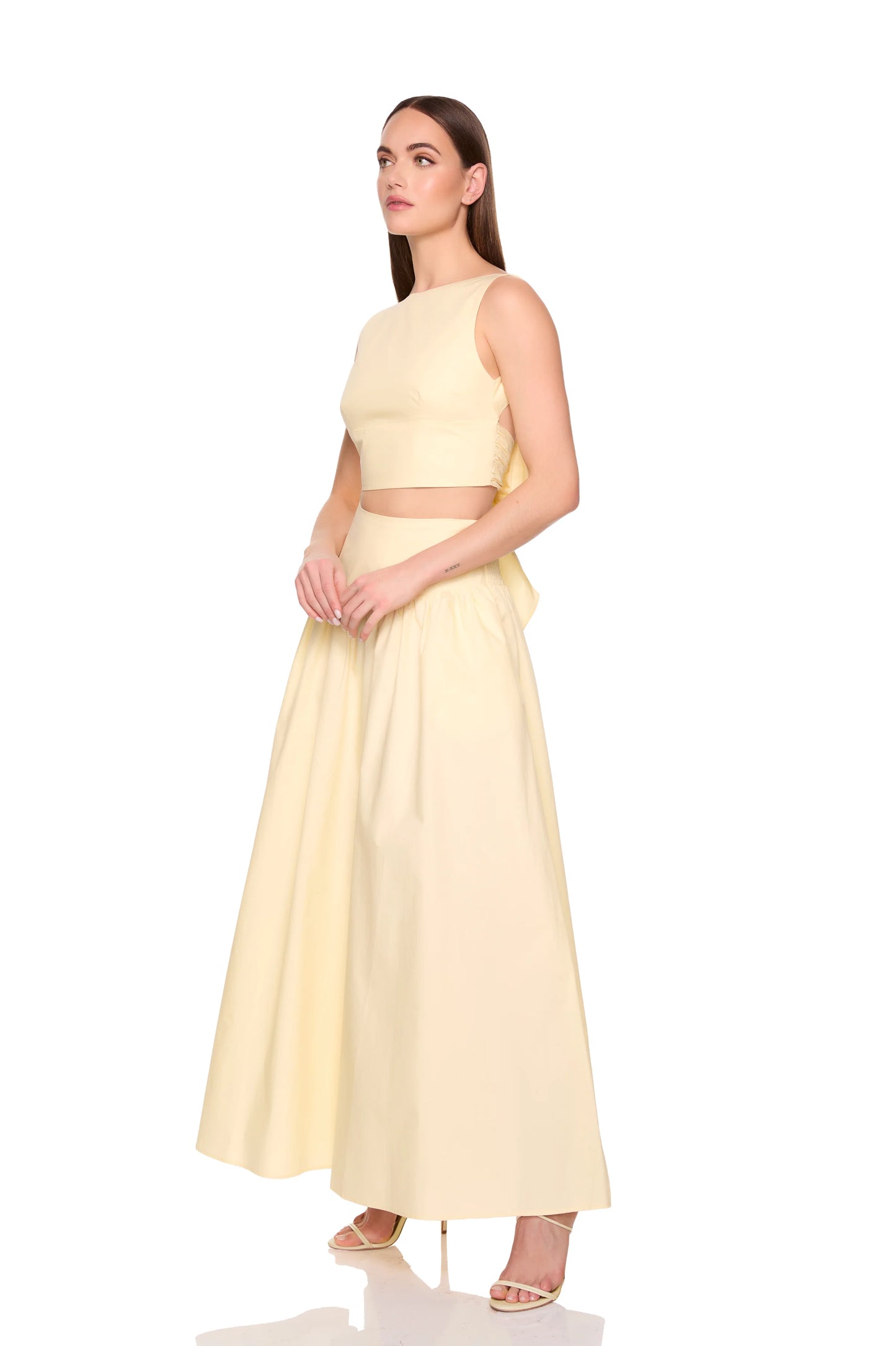 POPLIN DROP WAIST SKIRT 42" - WHIP CREAM