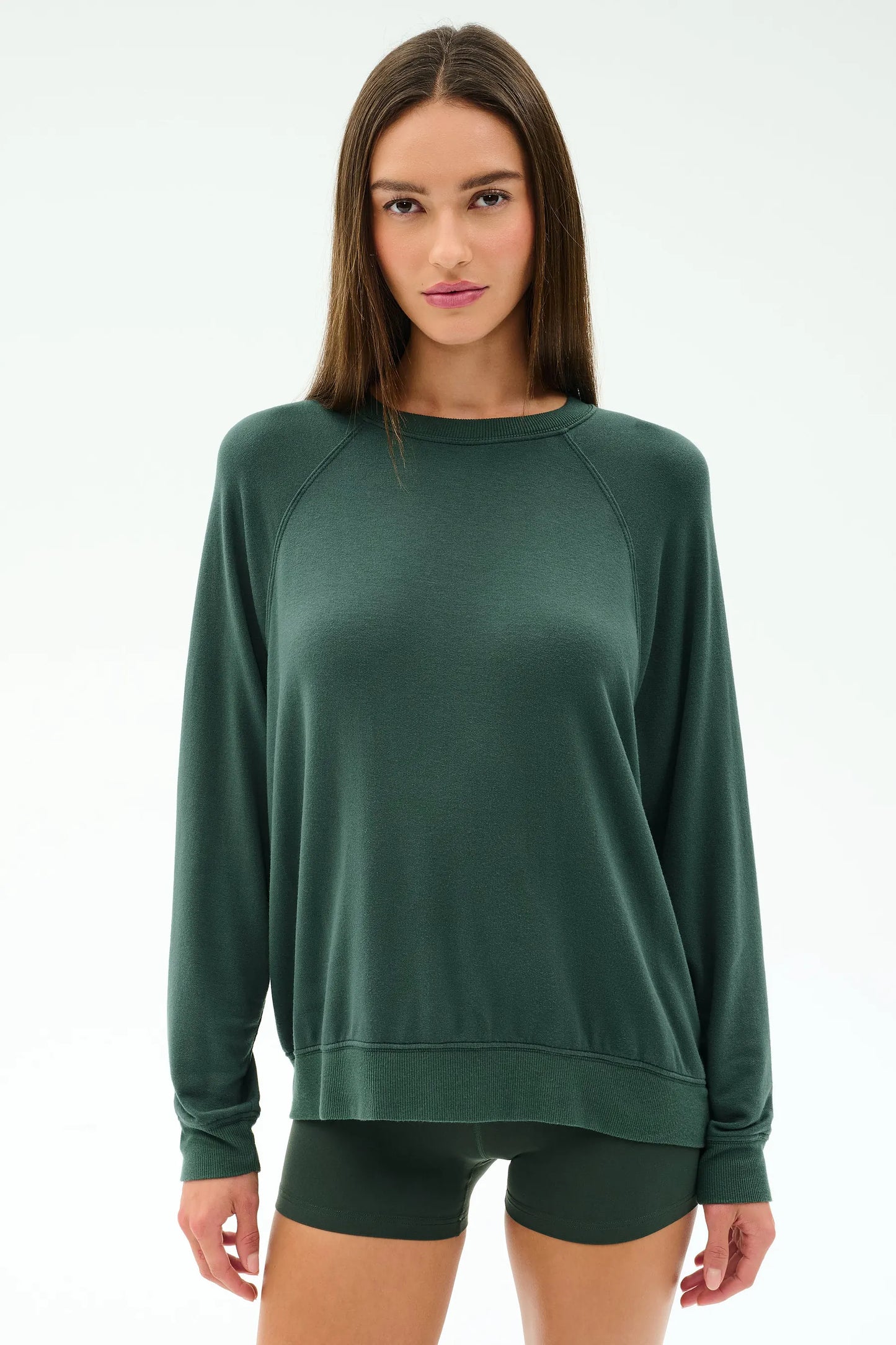 ANDIE OVERSIZED FLEECE SWEASHIRT - MILITARY