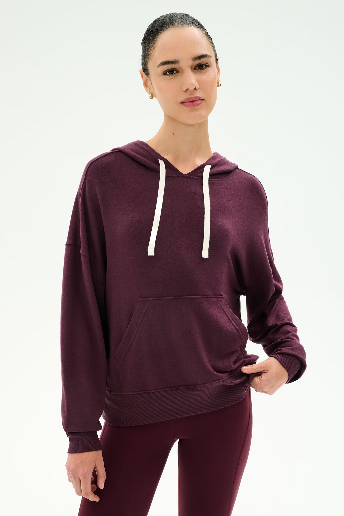 JOEY FLEECE HOODIE - DARK CHERRY