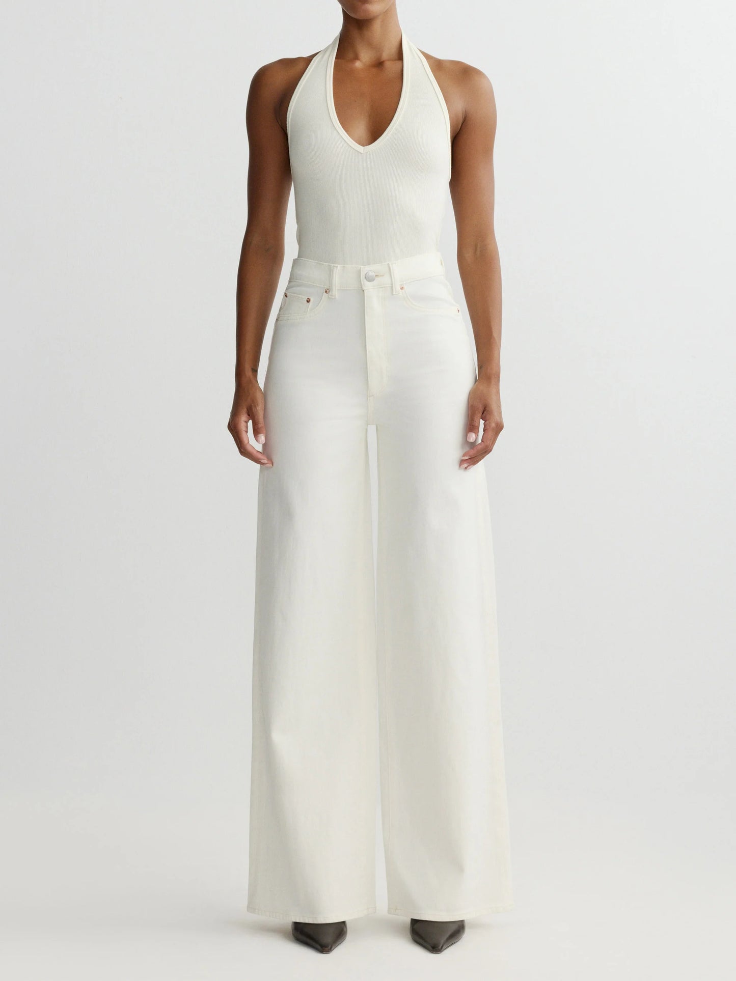 HEPBURN WIDE LEG: HIGH RISE 32' - EGGSHELL