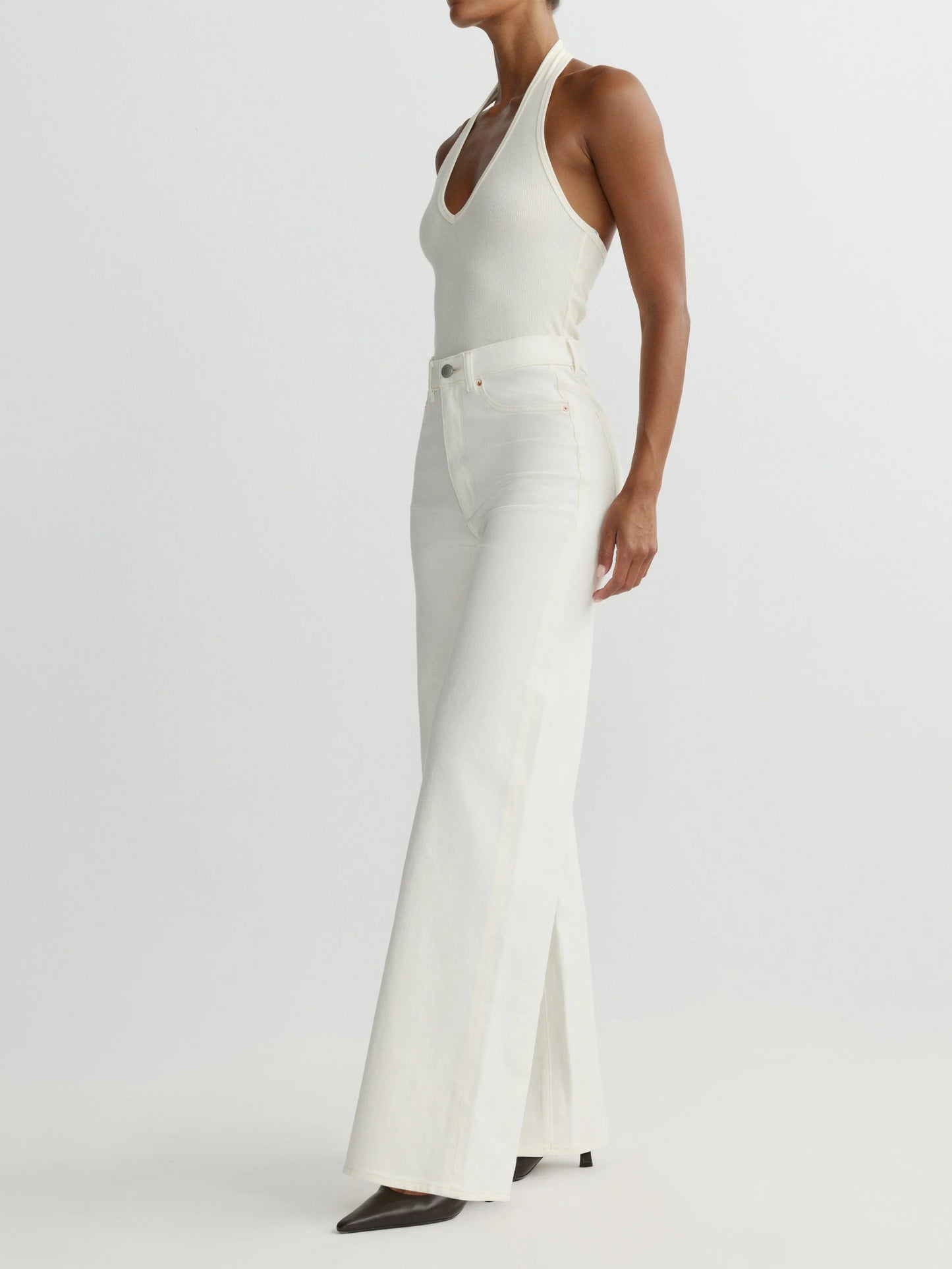 HEPBURN WIDE LEG: HIGH RISE 32' - EGGSHELL