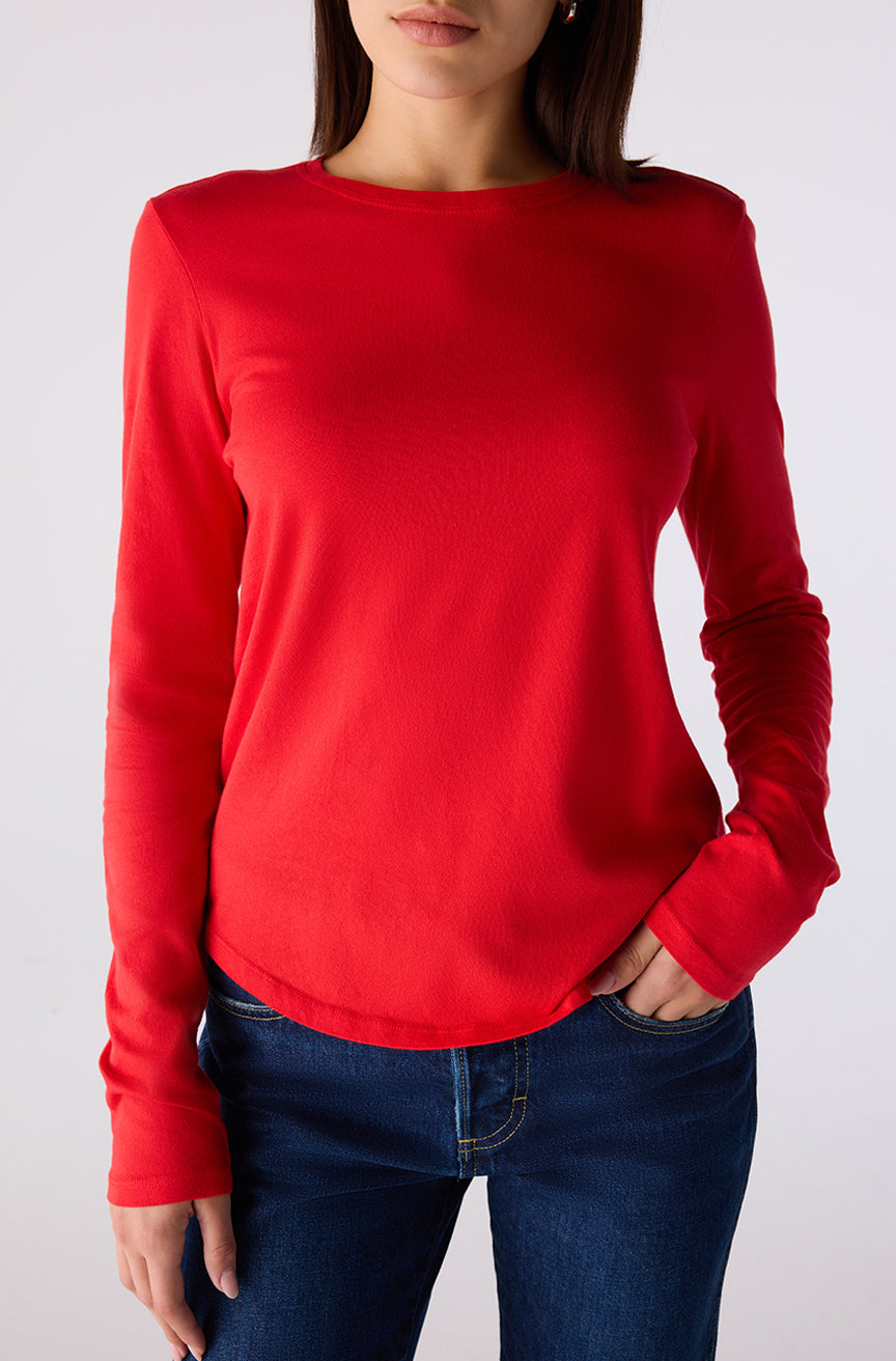 QUINN LONG SLEEVE TEE - SIGNAL