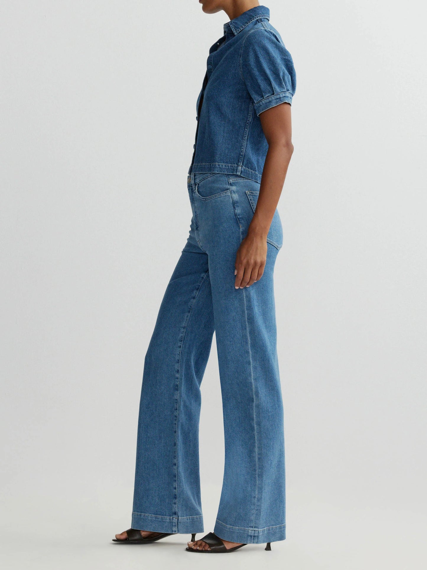 MONTAUK SHIRT: PUFF SLEEVE - TERRA BLUES