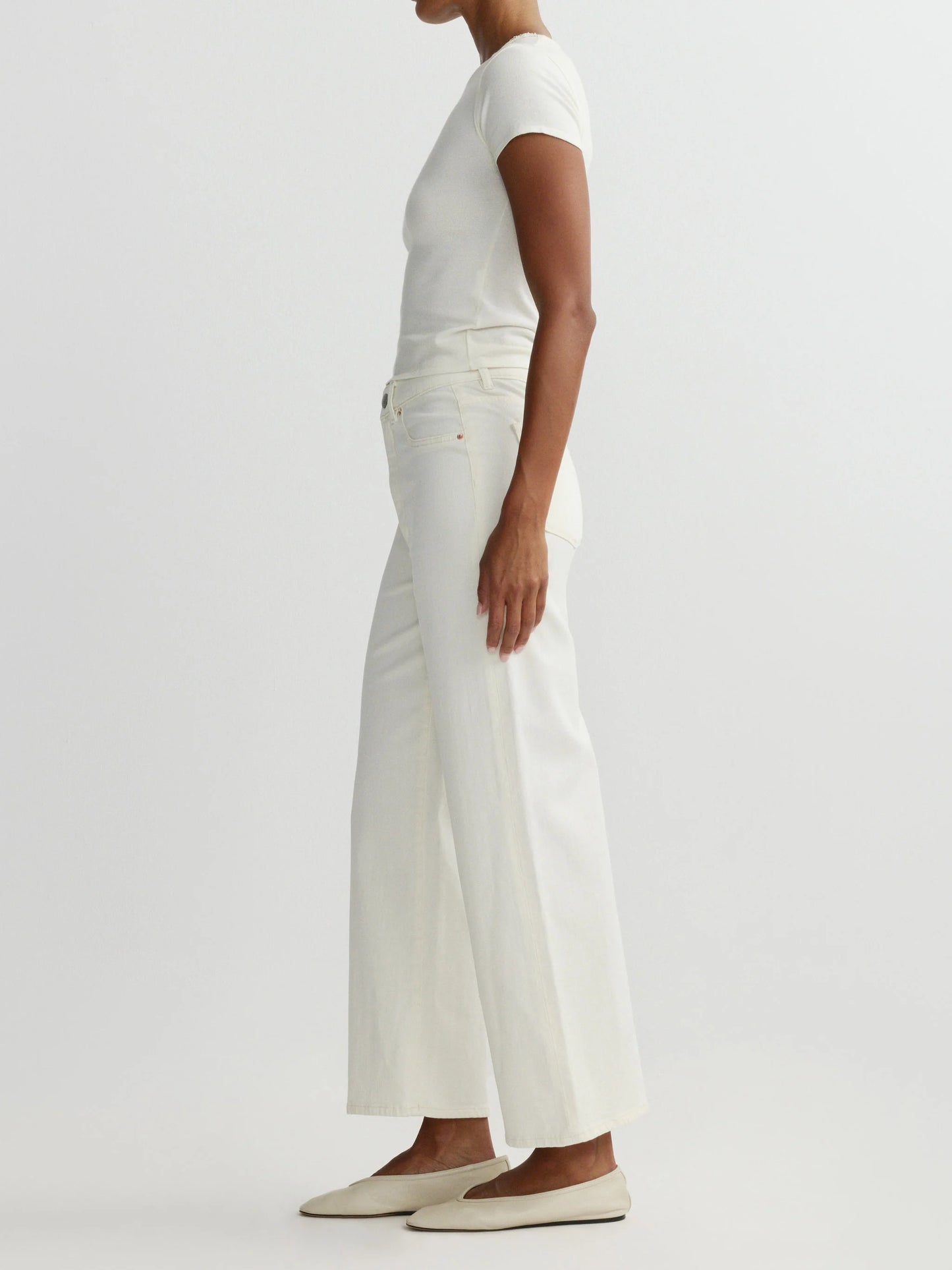 HEPBURN WIDE LEG HIGH RISE ANKLE - EGGSHELL