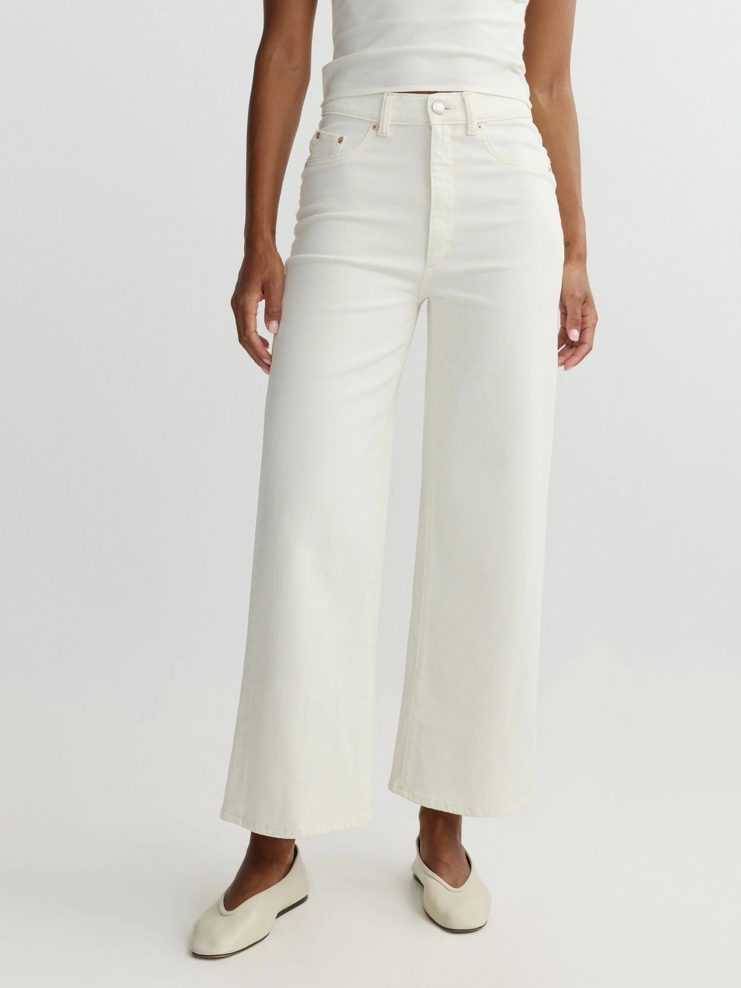 HEPBURN WIDE LEG HIGH RISE ANKLE - EGGSHELL