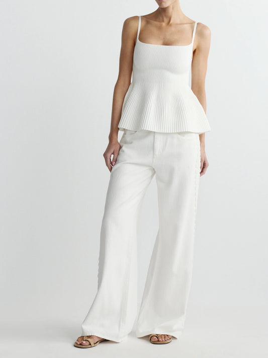 ALEX BAGGY WIDE LEG LOW RISE 32” - WHITE LACE AURA