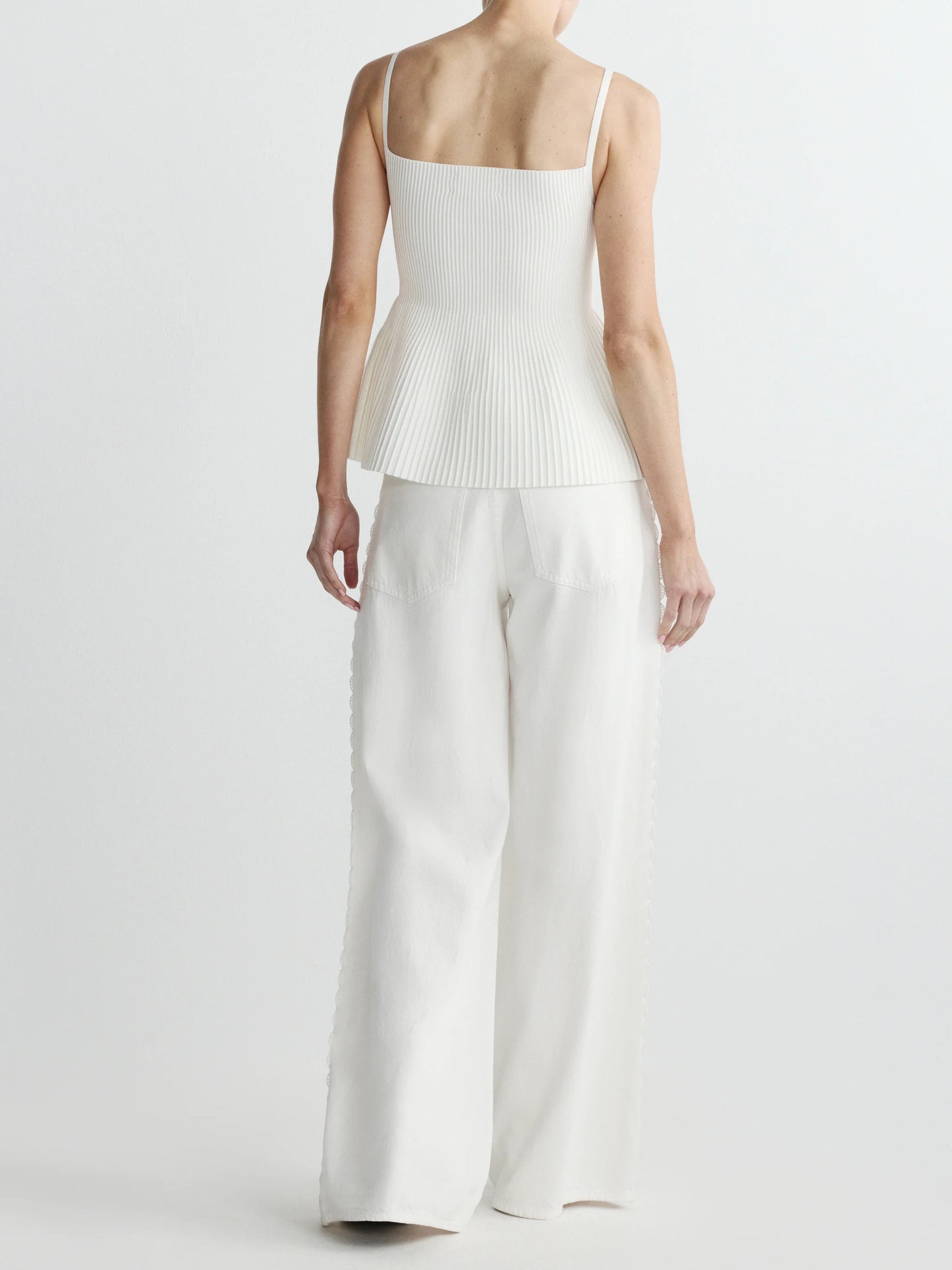 ALEX BAGGY WIDE LEG LOW RISE 32” - WHITE LACE AURA
