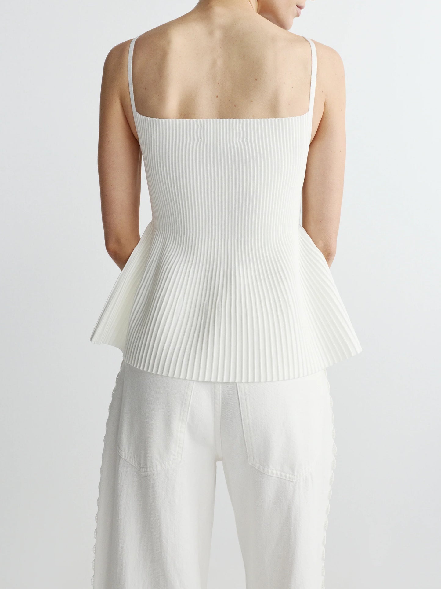 PEPLUM TANK - WHITE