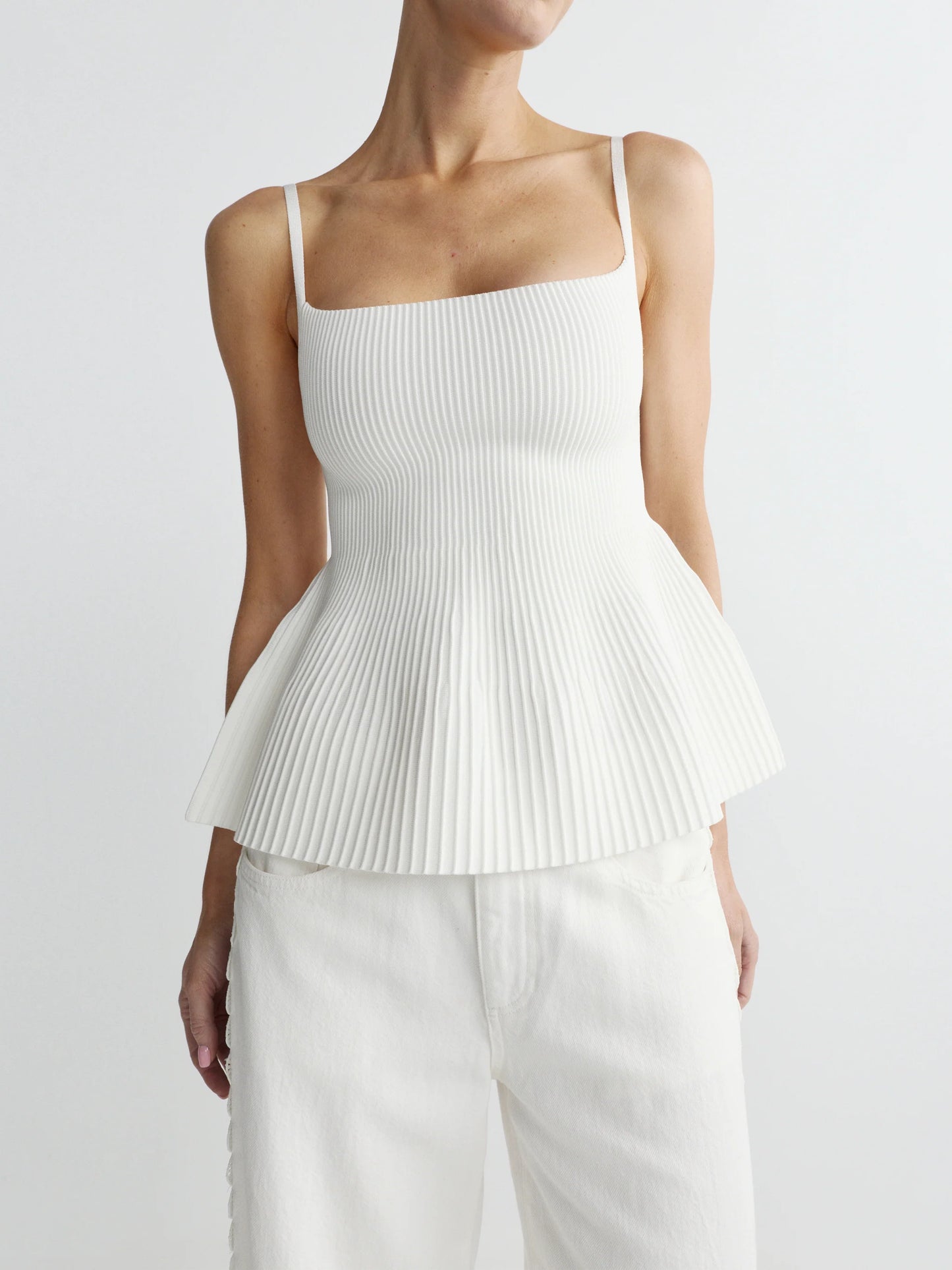 PEPLUM TANK - WHITE