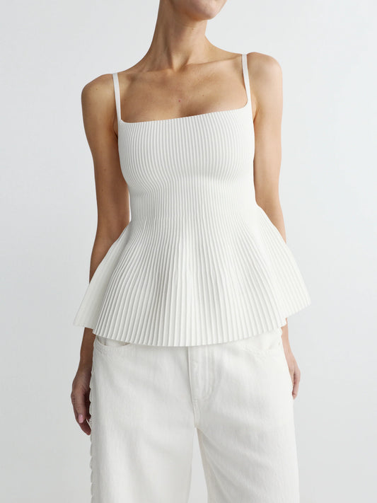 PEPLUM TANK - WHITE