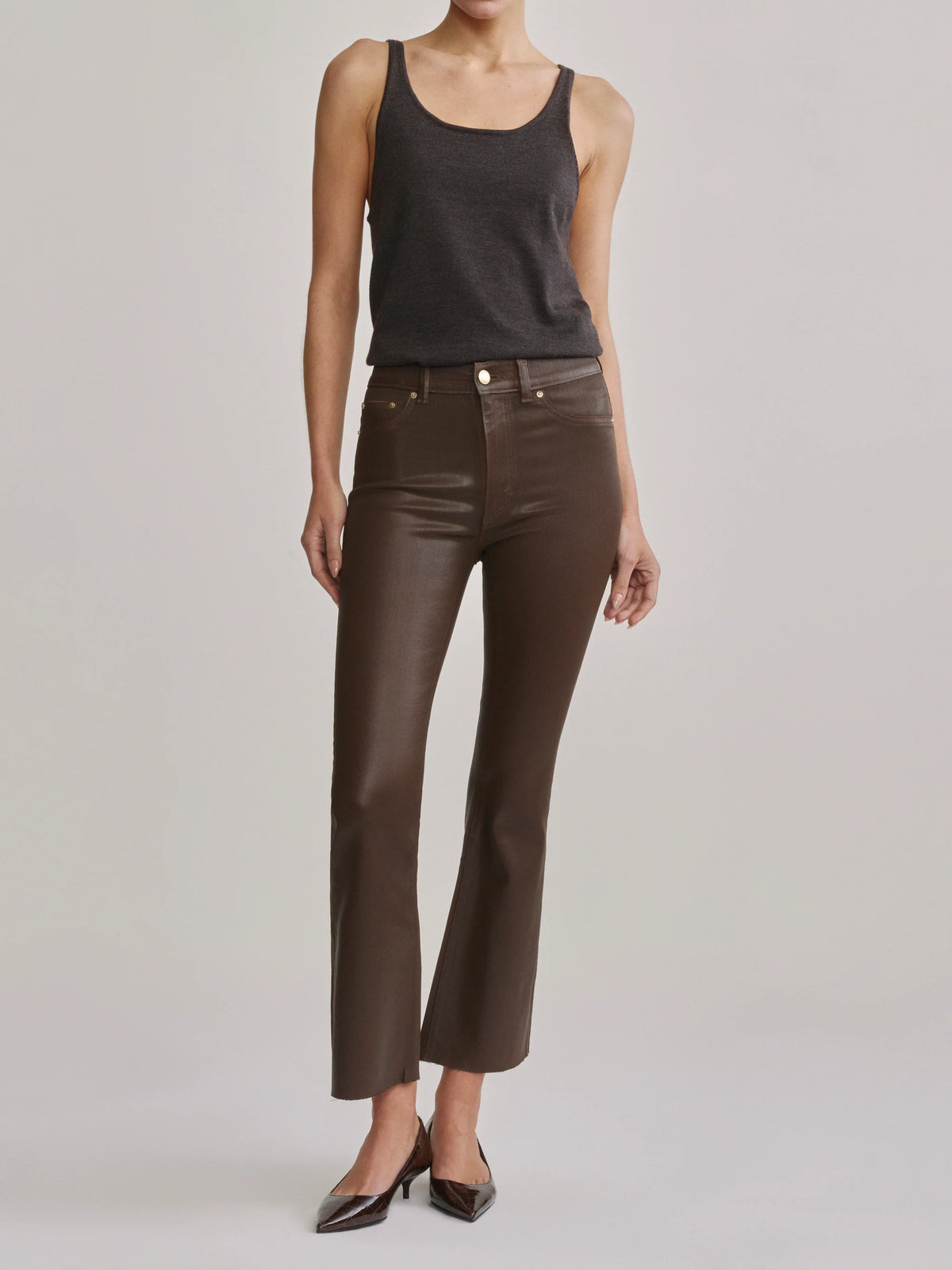 BRIDGET BOOT: HIGH RISE INSTASCULPT™ CROP - BROWNSTONE COATED