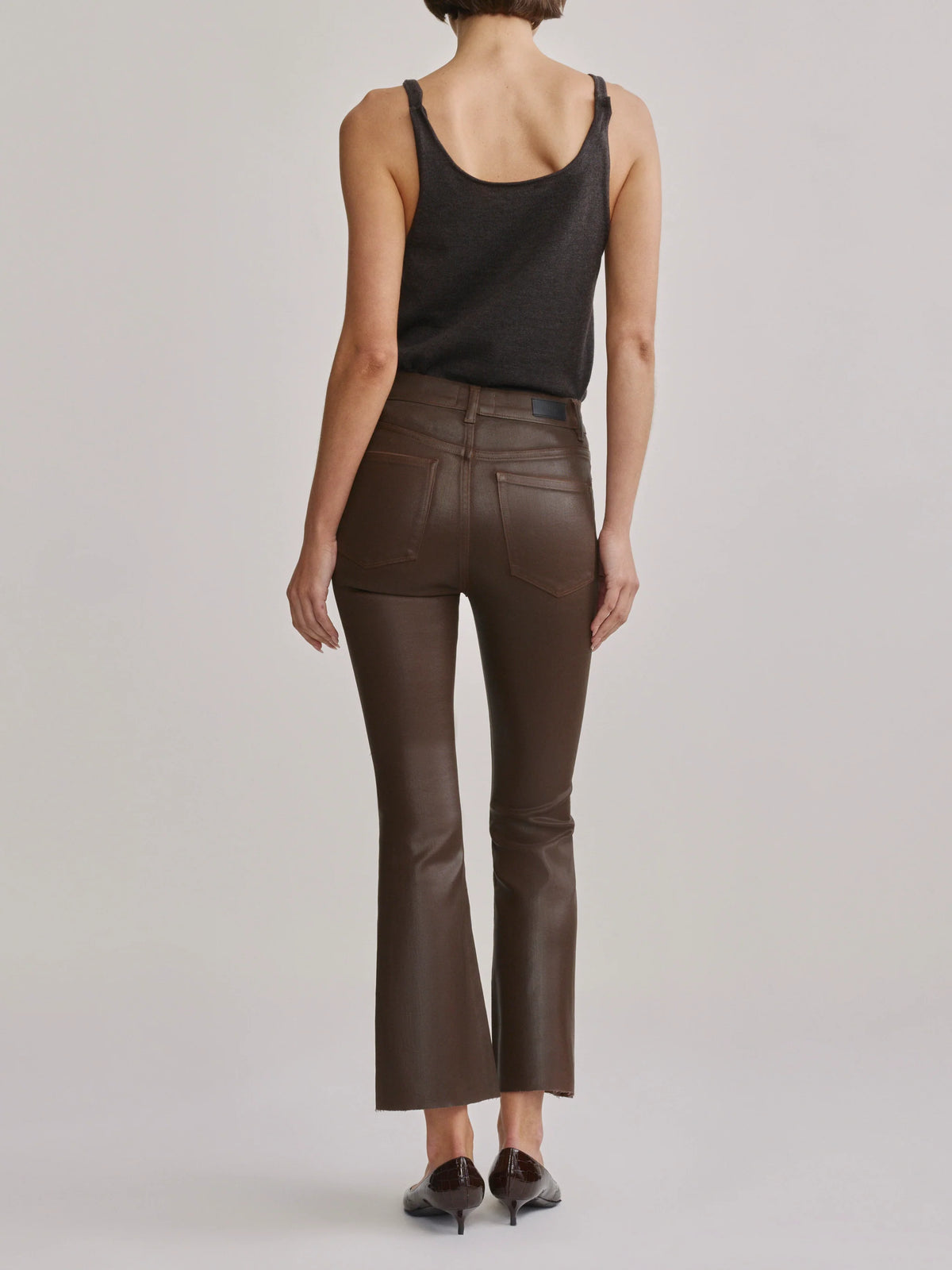 BRIDGET BOOT: HIGH RISE INSTASCULPT™ CROP - BROWNSTONE COATED