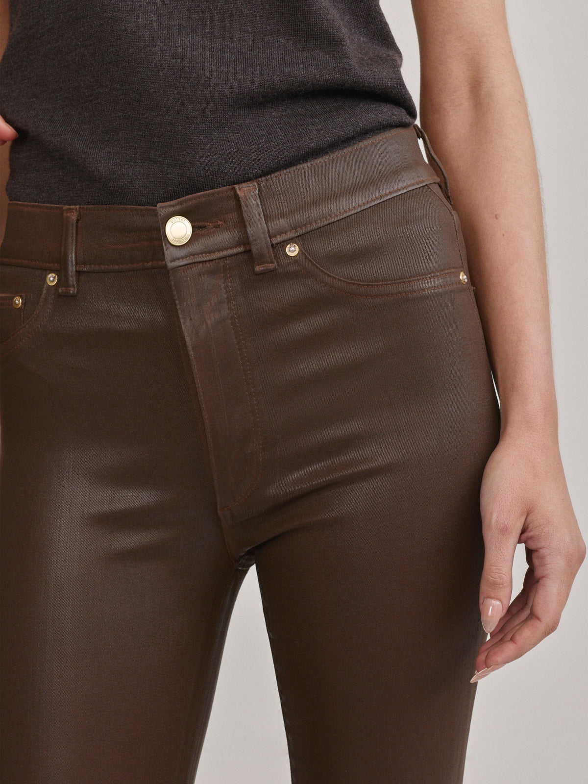 BRIDGET BOOT: HIGH RISE INSTASCULPT™ CROP - BROWNSTONE COATED