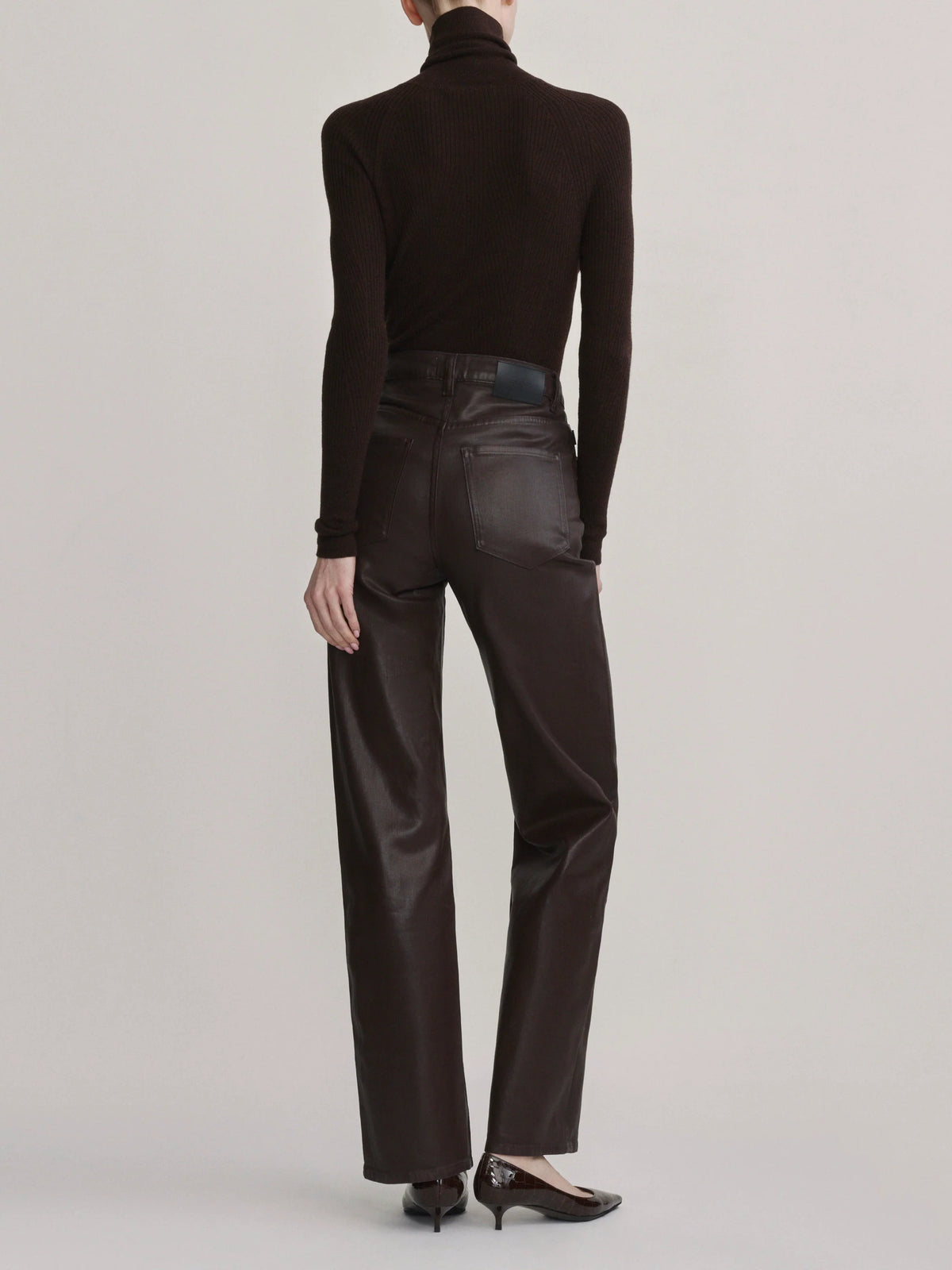 KARMINE REFINED WIDE LEG: HIGH RISE 32' - BRAMBLE COATED