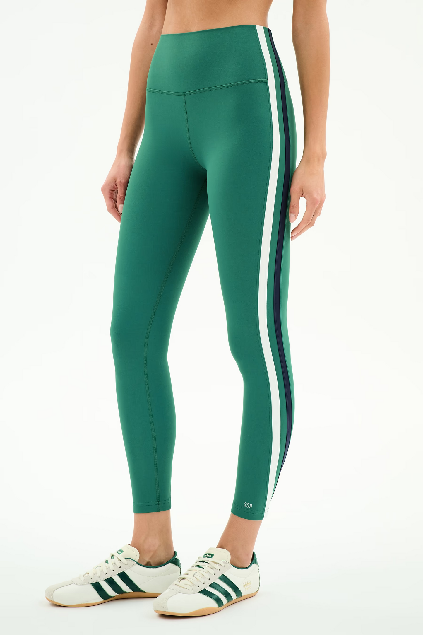 BIANCA HIGH WAIST RIGOR 7/8 - ARUGULA/WHITE
