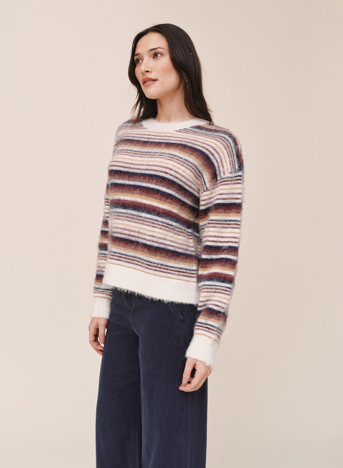 CREW NECK SWEATER - EMBER STRIPE