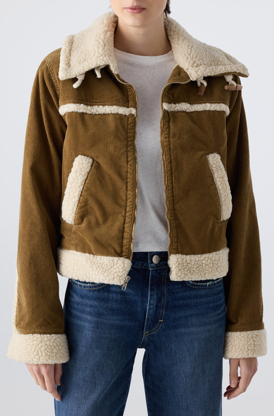 BETTY SHEARLING JACKET CORD - CUMIN