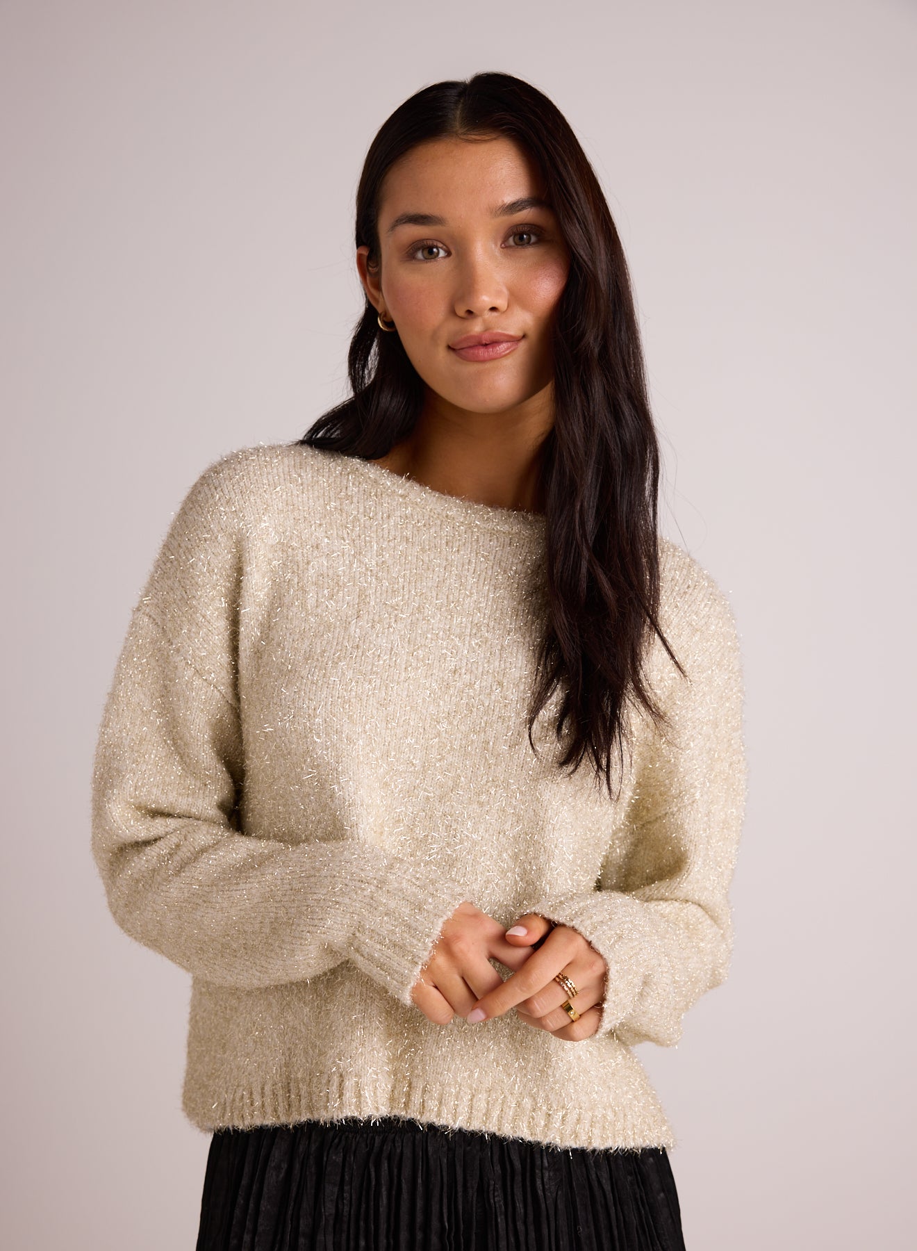 SLOUCHY SWEATER - GOLD SHIMMER
