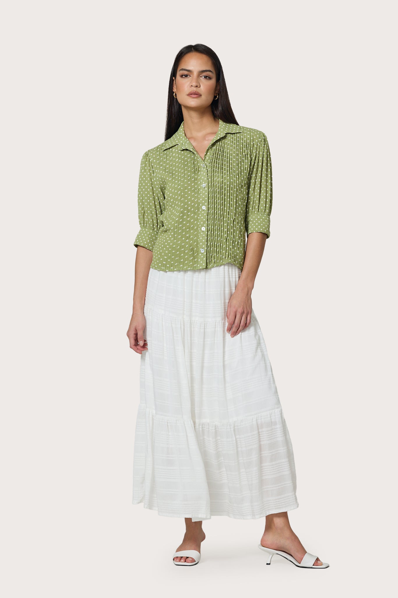 TARA SKIRT - CRINKLE BLANCO