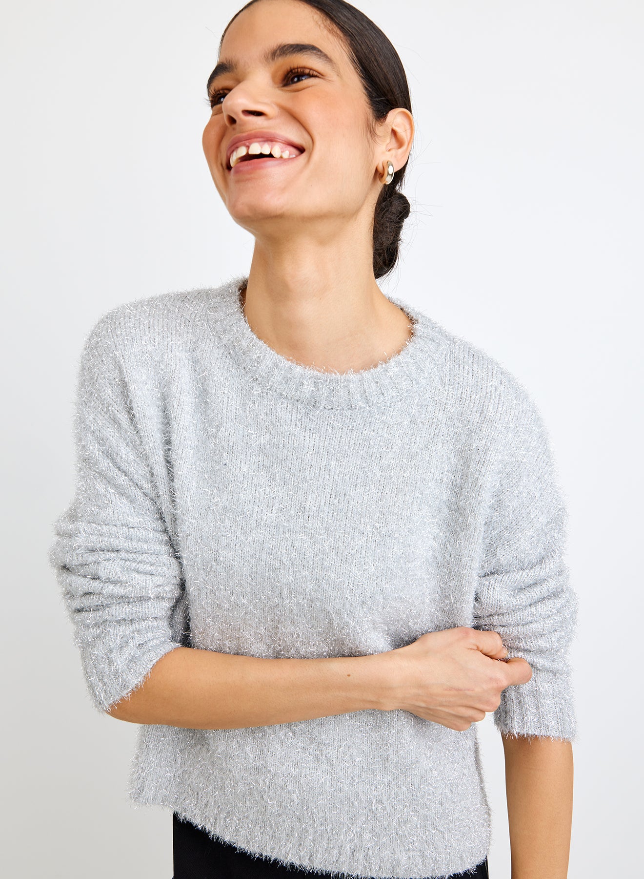 SLOUCHY SWEATER - SILVER SHIMMER