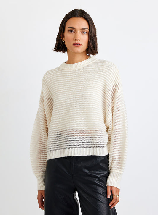 RELAXED BOXY FIT SWEATER - VANILLA FROST