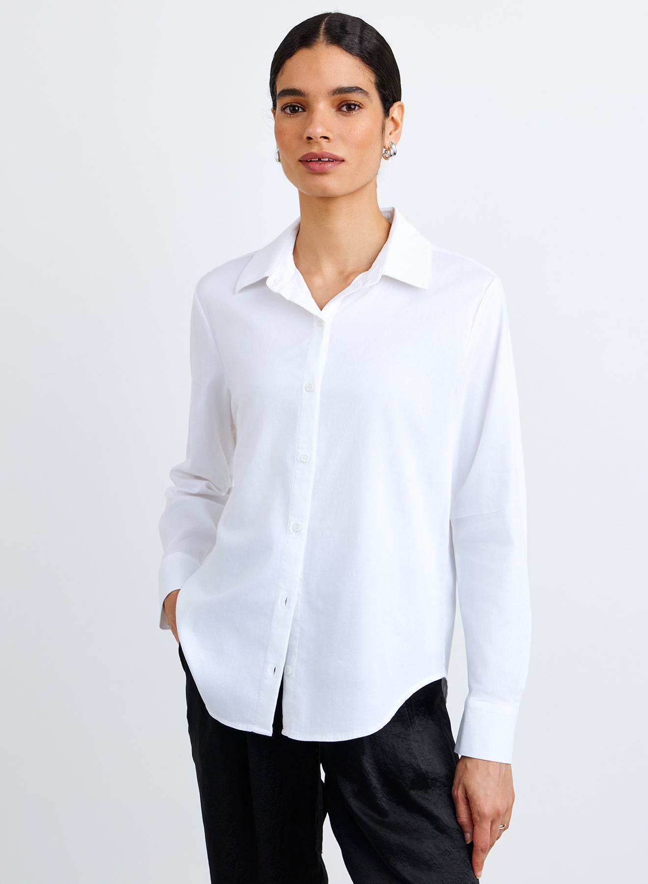 LONG SLEEVE CLEAN SHIRT - WHITE
