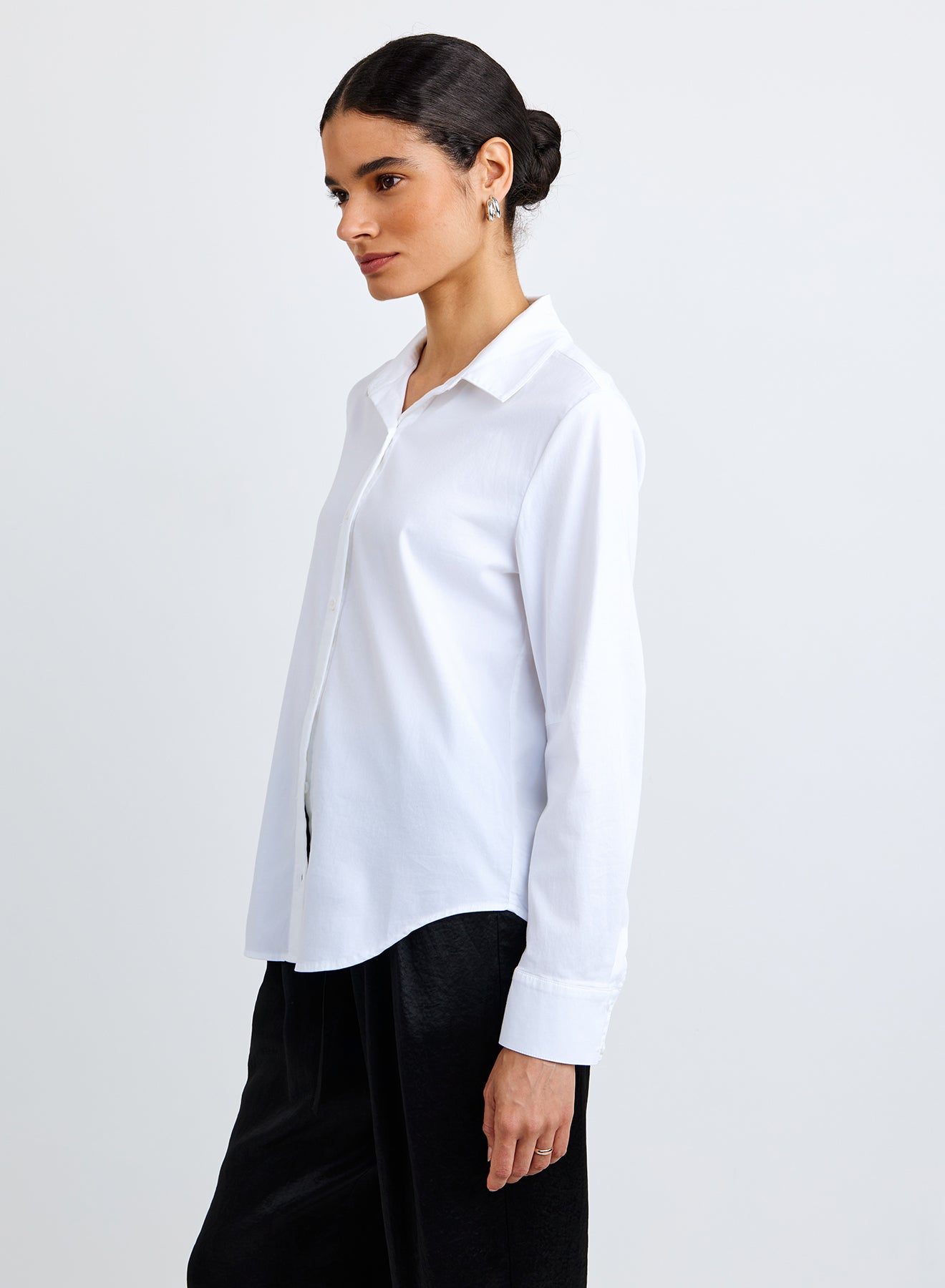 LONG SLEEVE CLEAN SHIRT - WHITE