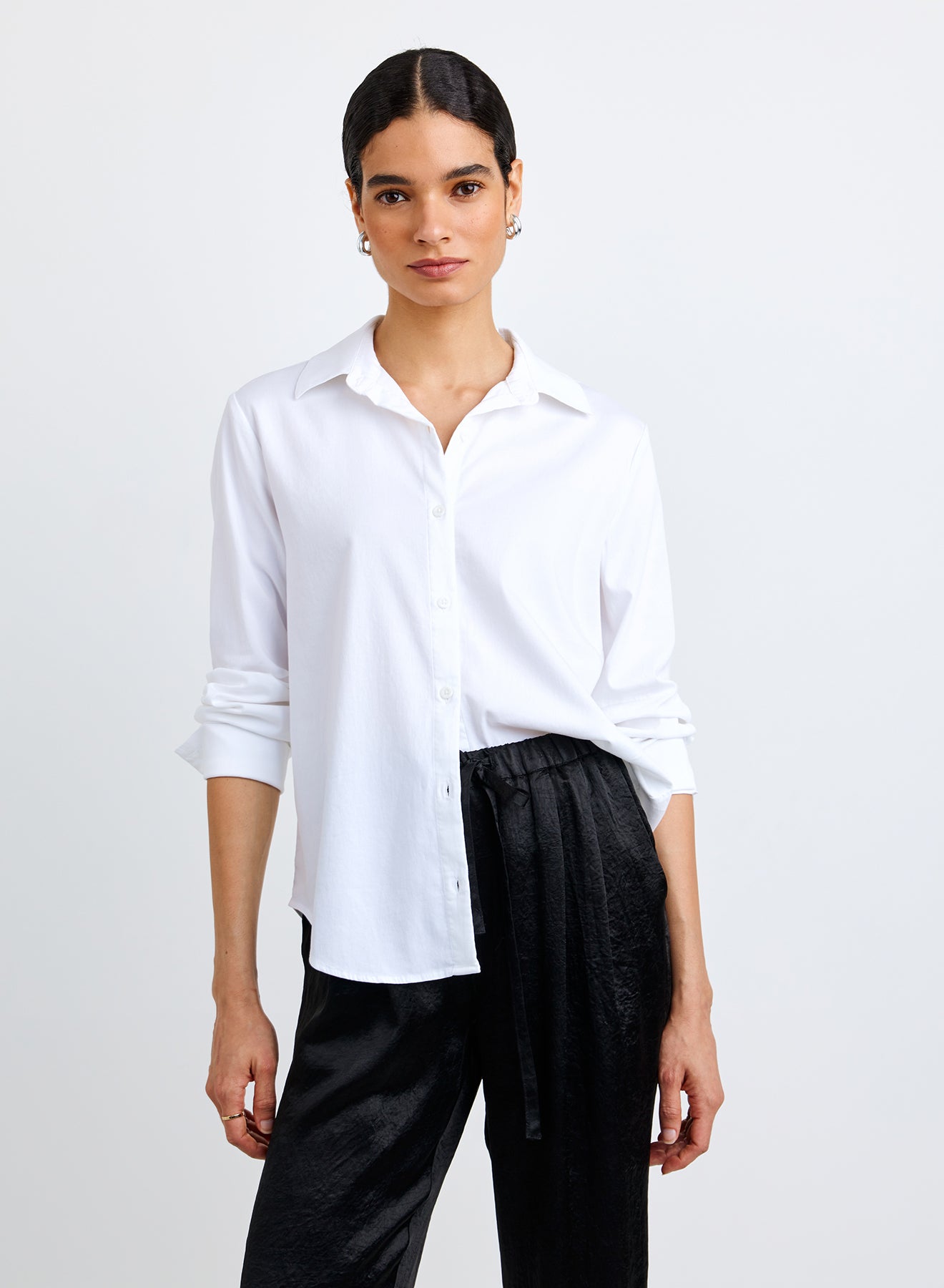LONG SLEEVE CLEAN SHIRT - WHITE
