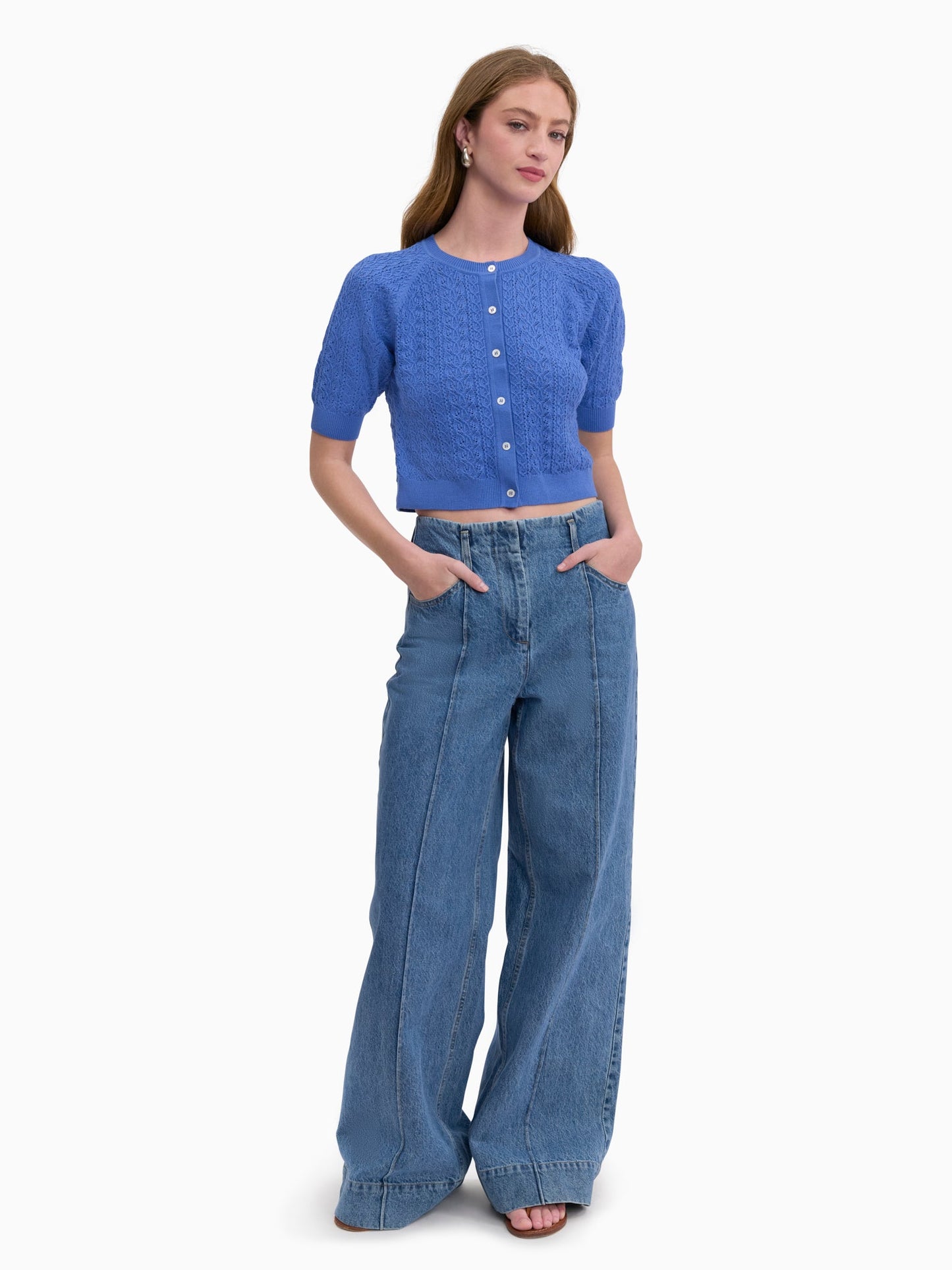 VERANA KNIT CARDIGAN - CAPRI BLUE