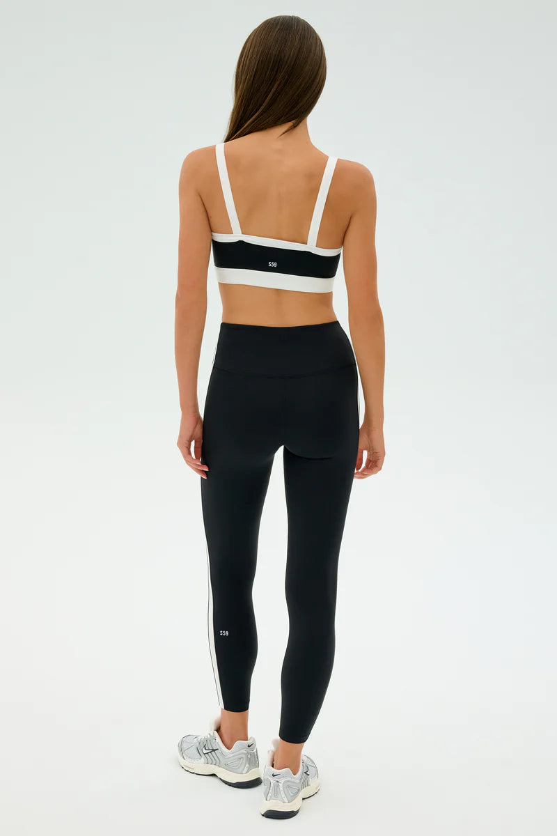 CLARE HIGH WAIST RIGOR 7/8 - BLACK/WHITE