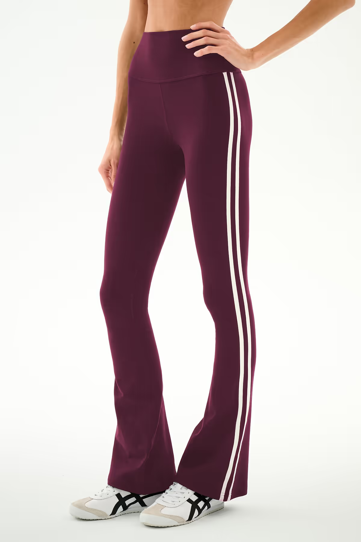RAQUEL HIGH WAIST SUPPLEX FLARE 30 - DARK CHERRY/CREME