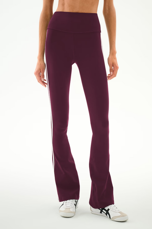 RAQUEL HIGH WAIST SUPPLEX FLARE 30 - DARK CHERRY/CREME