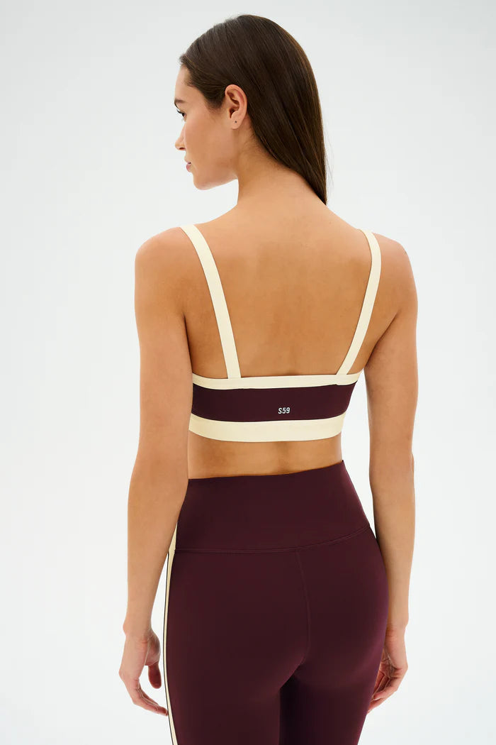 MONAH RIGOR BRA - DARK CHERRY/CREAM
