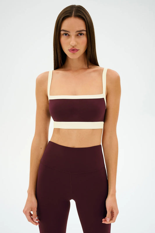 MONAH RIGOR BRA - DARK CHERRY/CREAM