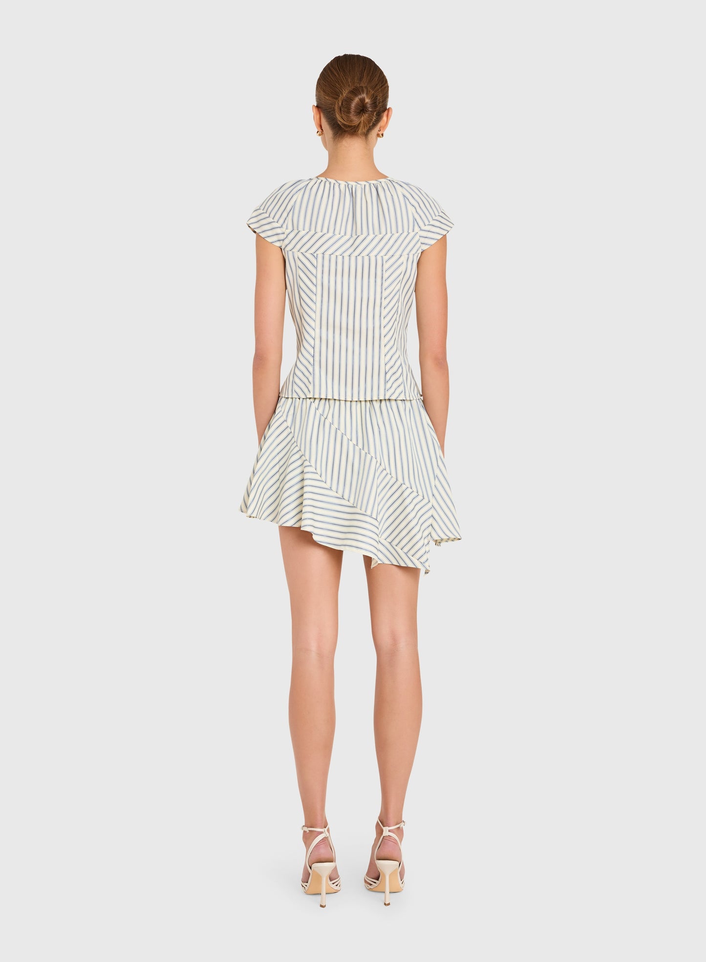 NORINA TOP - OXFORD BLUE STRIPE