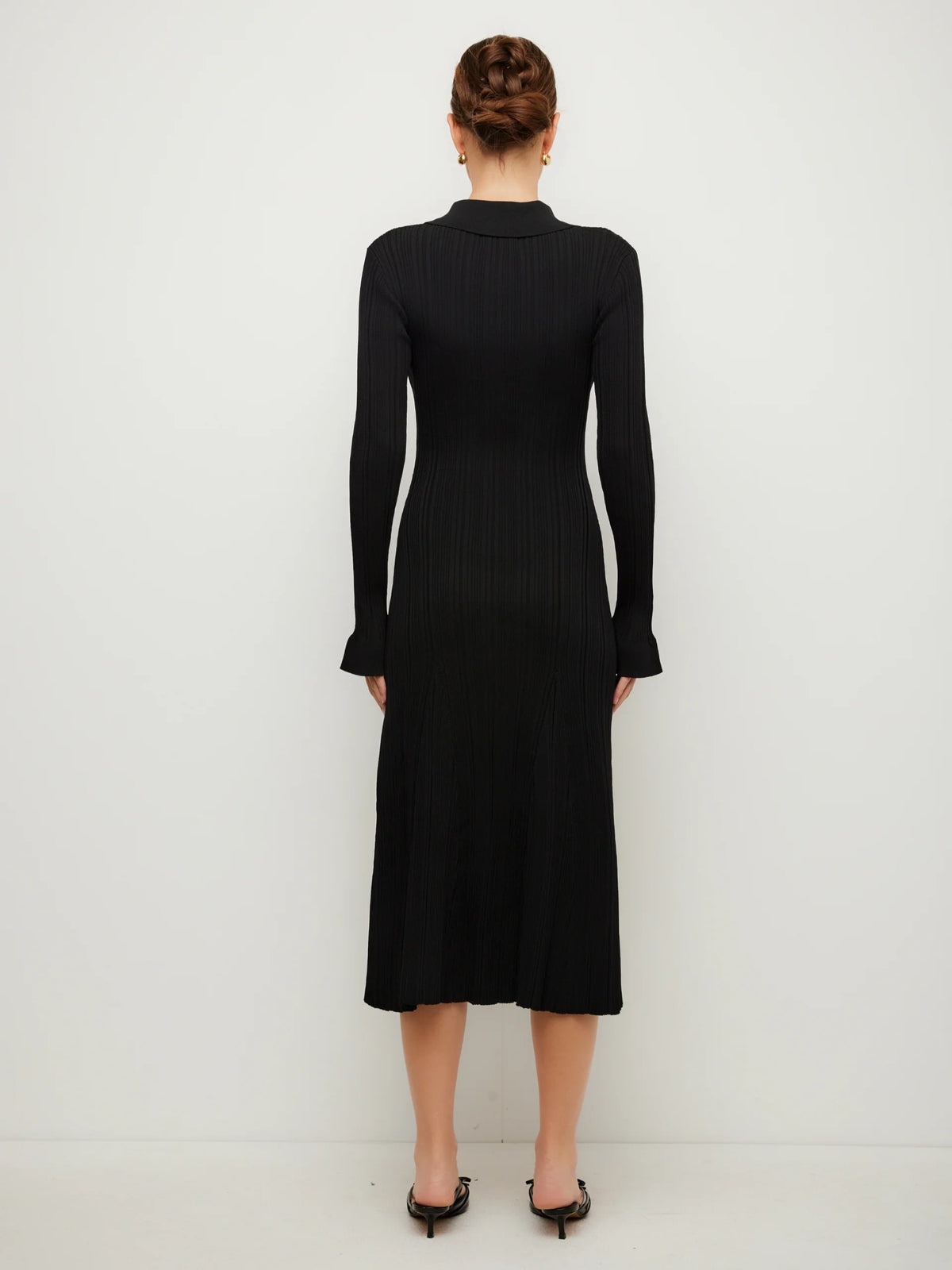 ELLIE RIBBED SWEATER DRESS - BLACK