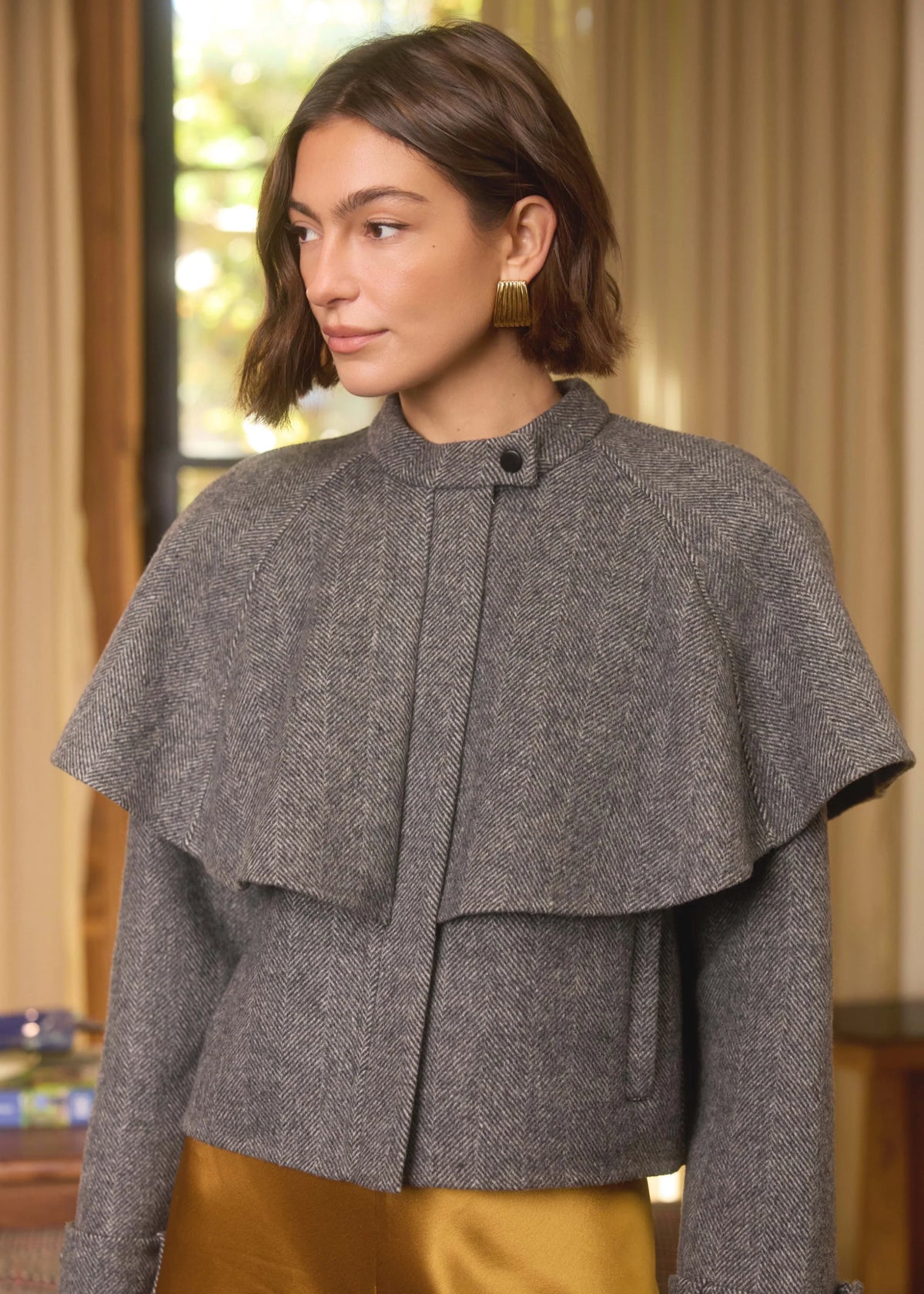 Adler Herringbone Jacket Dark Grey