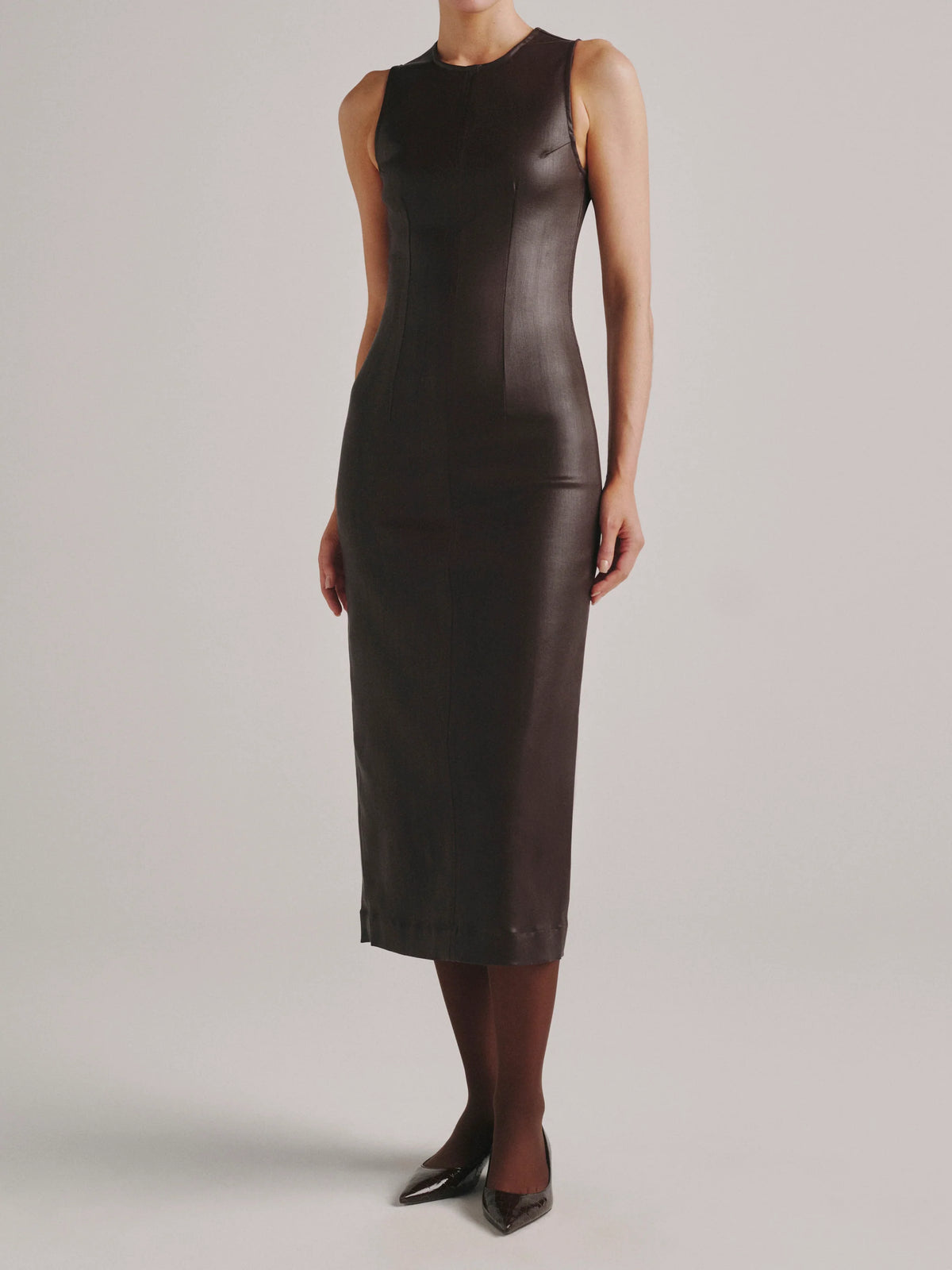 ESME INSTASCULPT DRESS: MIDI - BRAMBLE COATED