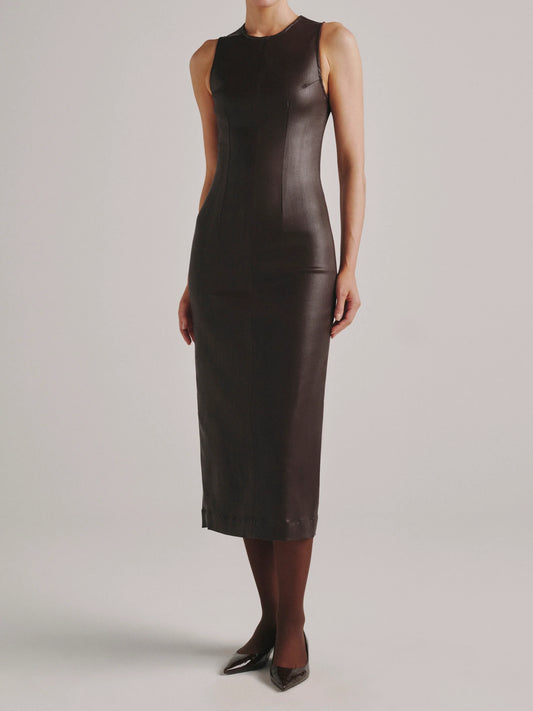 ESME INSTASCULPT DRESS: MIDI - BRAMBLE COATED