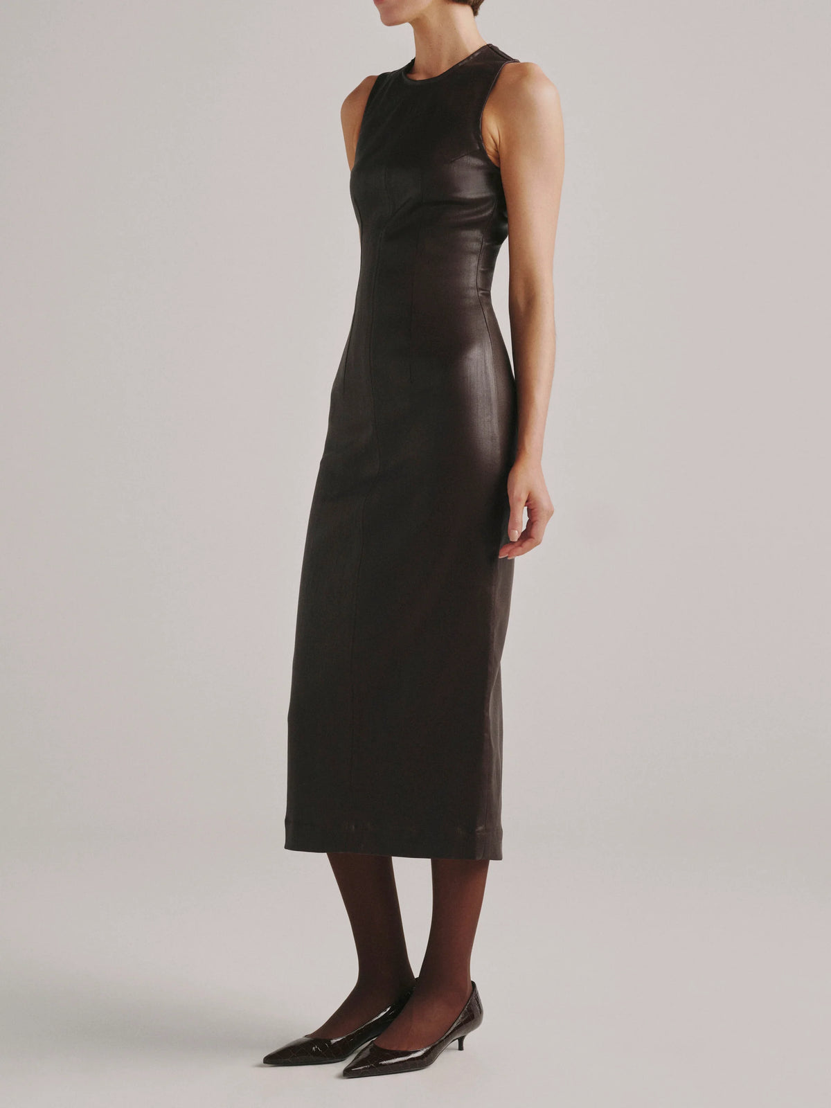 ESME INSTASCULPT DRESS: MIDI - BRAMBLE COATED