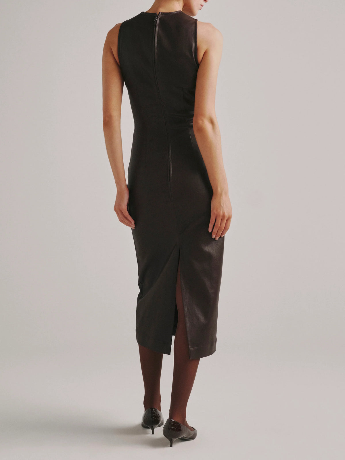ESME INSTASCULPT DRESS: MIDI - BRAMBLE COATED