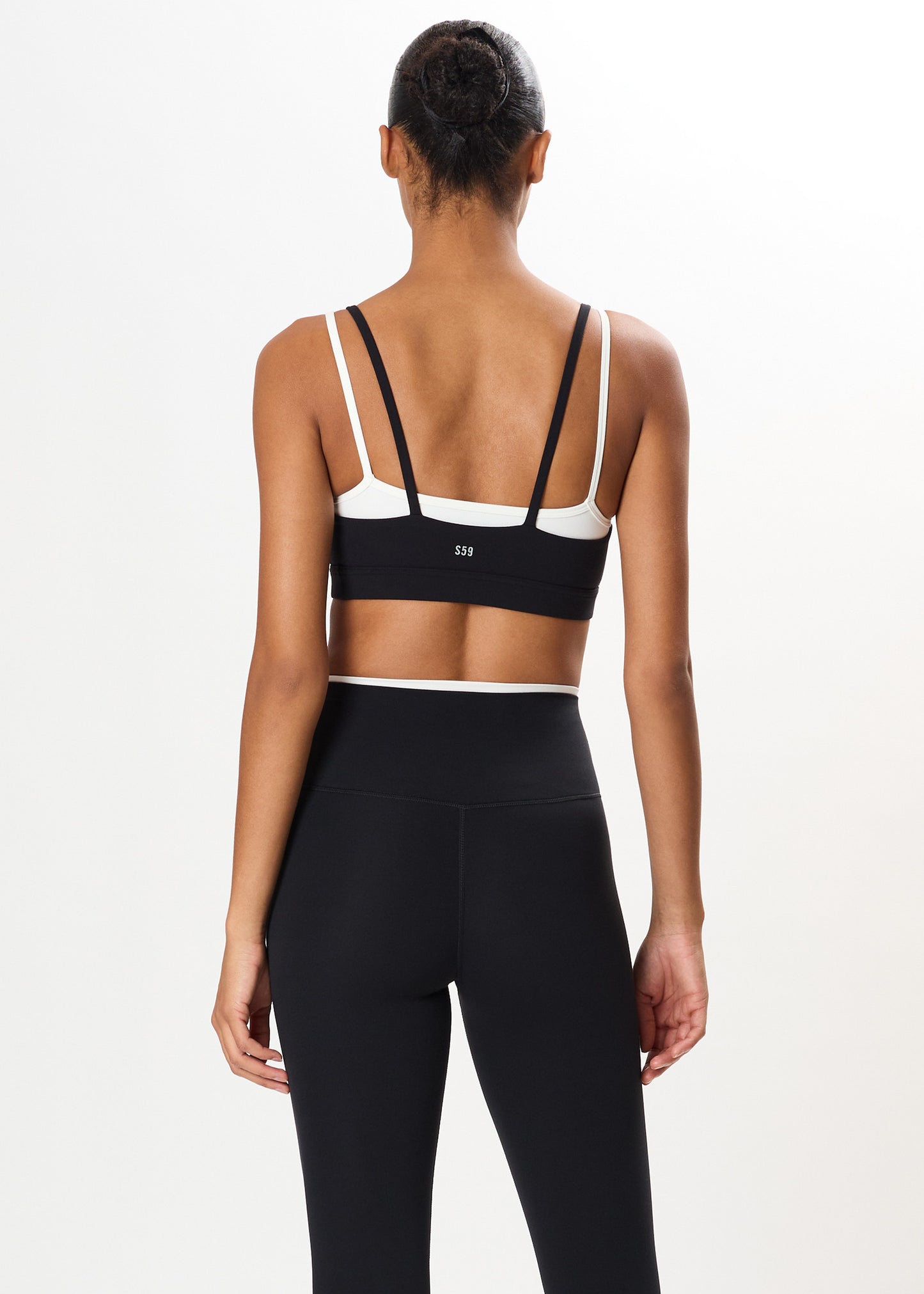 ELLIAH AIRWEIGHT DOUBLE LAYER BRA - BLACK/WHITE