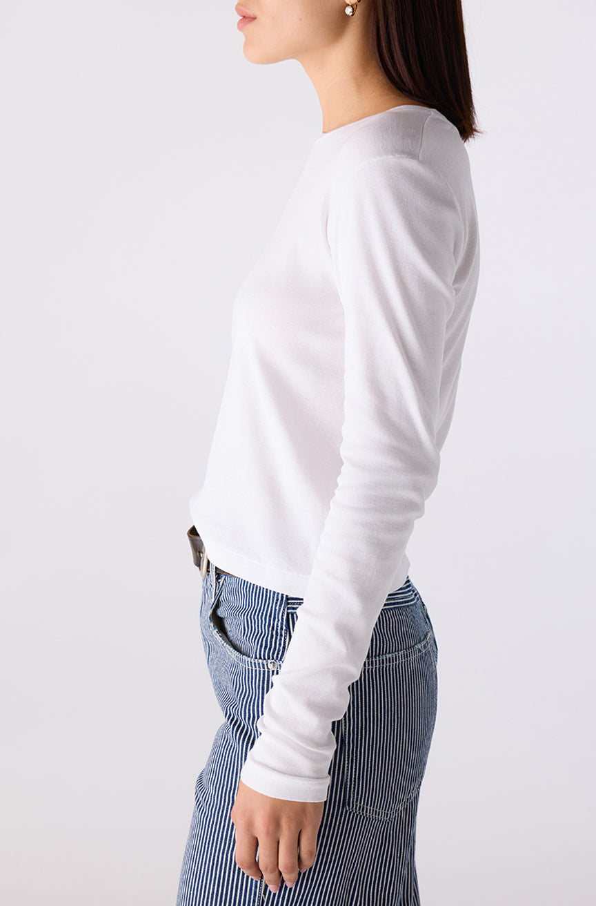 JADE LONG SLEEVE TEE - WHITE