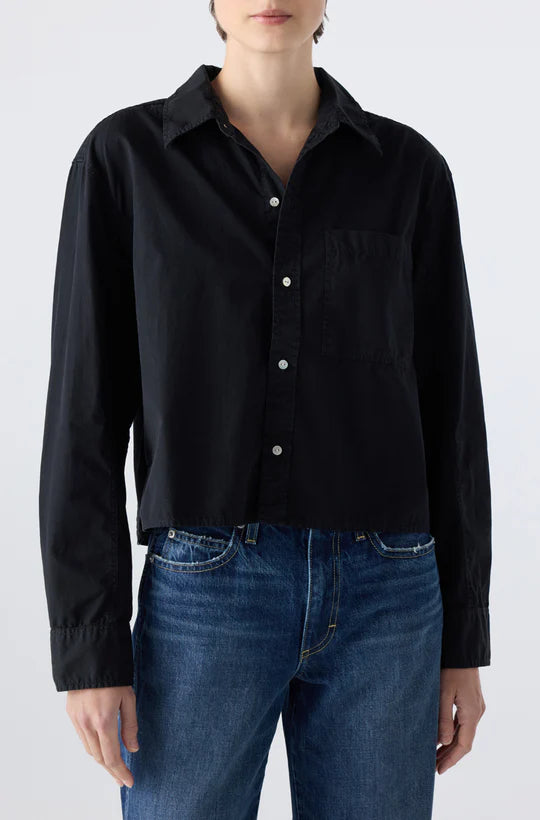 RUTH CROP SHIRT - BLACK