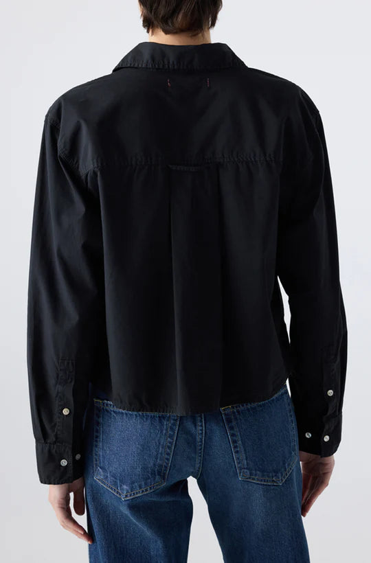 RUTH CROP SHIRT - BLACK
